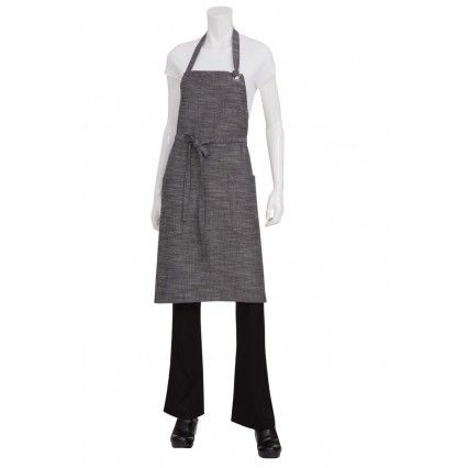 Chef Works Corvallis Bib Apron - Black/Grey - ABXX052 Chef