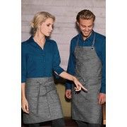 Chef Works Corvallis Bib Apron - Black/Grey - ABXX052 Chef