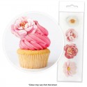 Cake Craft Assorted Flowers Wafer Toppers 16pc