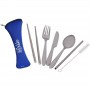 Appetito Travellers Cutley Set - 6 Piece - Blue/Silver