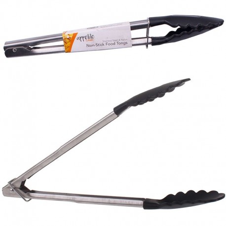 Appetito Tongs - 30cm - Stainless Steel & Nylon - Black