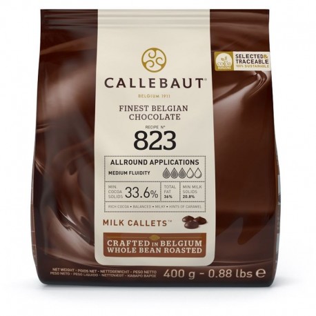 Callebaut Milk Chocolate Callets 33.6% 400G Callebaut,Cooks Plus