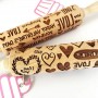 Love Embossed Wooden Rolling Pin Cake Craft,Cooks Plus