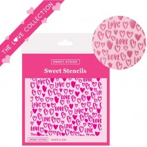 Sweet Sticks Hearts & Love Stencil Sweet Sticks,Cooks Plus