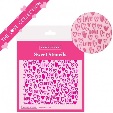 Sweet Sticks Hearts & Love Stencil Sweet Sticks,Cooks Plus