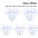 Cake Topper Ball Set Assorted sizes White 20pcs