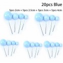 Cake Topper Ball Set Assorted sizes Blue 20pcs