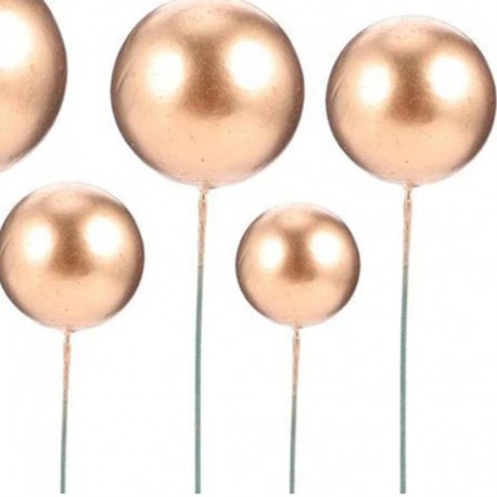 Ball Cake Toppers Asstd Sz 20pc Gold