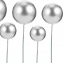 Ball Cake Toppers Asstd Sz 20pc Silver