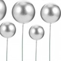 Cake Topper Ball Set Assorted sizes Silver 20pcs