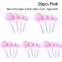 Ball Cake Toppers Asstd Sz 20pc Pink