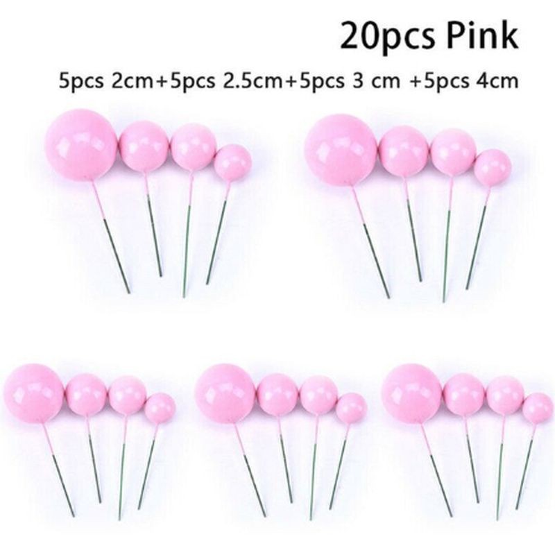 Buy Cake Topper Ball Set Assorted sizes Pink 20pcs,,Cooks Plus, cooksplus