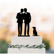 2 Grooms & A Dog Wedding Cake Topper Unbranded,Cooks Plus