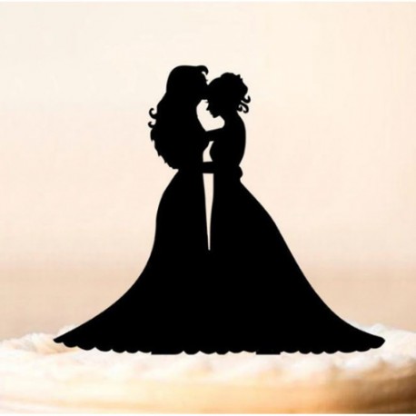 Same Sex Wedding Cake Toppers - Mrs and Mrs Kissing ,Cooks Plus