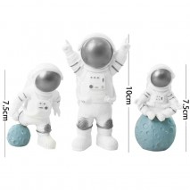 Astronaut Cake Topper Set - 3 pc Silver