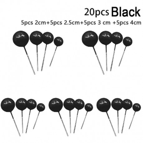 Cake Topper Ball Set Assorted sizes Black 20pcs Unbranded,Cooks