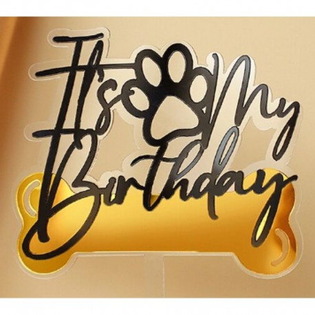 Cake Topper Happy Birthday Dog - Bone ,Cooks Plus