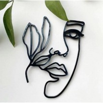 Cake Topper Acrylic Outlines - Face with leaf in hair