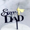 Cake Topper Super Dad Black and Gold