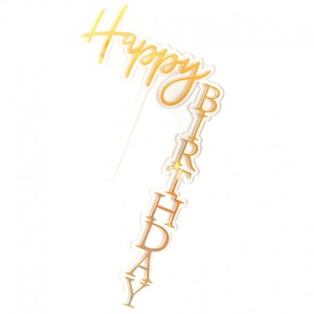 CP Cake Topper Vertical Birthday Gold