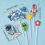 Space Themed Paper Toppers 6pc Unbranded,Cooks Plus