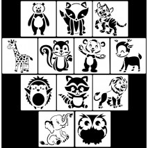 Animal Stencil Templates 12pc set Unbranded,Cooks Plus