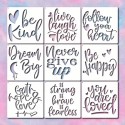 Assorted Inspirational Words Stencil Templates 9pc set