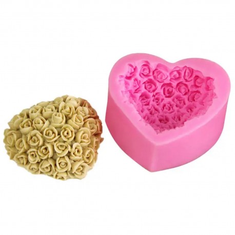 3D Rose Heart Silicone Mould Unbranded,Cooks Plus