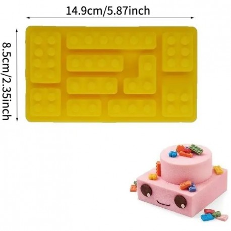 Lego Blocks Silicone Mould 10 cavity Unbranded,Cooks Plus