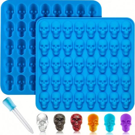 Mini Skull Silicone Mould with dropper 40 cavity