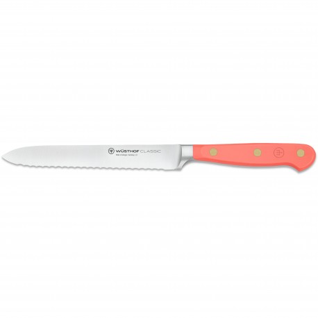 Wusthof Classic Serrated Utility Knife 14cm - Coral Peach