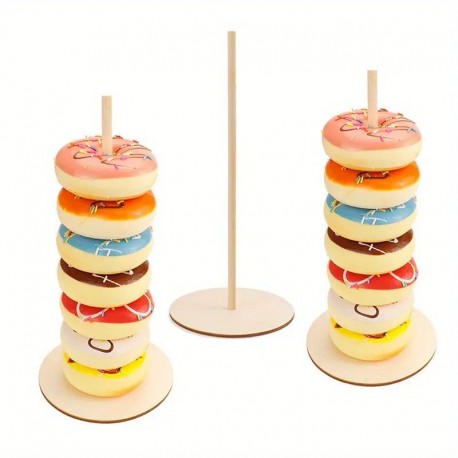 Re-usable Wooden Donut Stand 3pc Unbranded,Cooks Plus