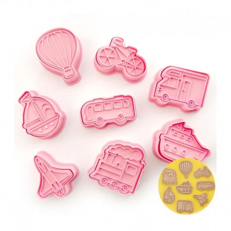 Cake Craft Cookie Cutters - Travel Vehicles - 8 pieces Cake