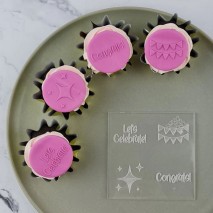 CCC 3D Celebrate Mini Debosser Custom Cookie Cutters,Cooks Plus