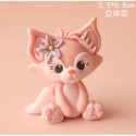 Cake Topper Small Pink Sitting Fox