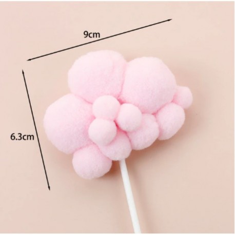 Cake Topper Clouds - Pink 1pc Unbranded,Cooks Plus