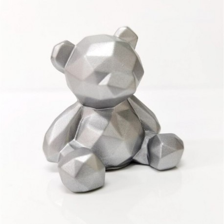 Cake Topper Geo Bear 6.5cm - Silver Unbranded,Cooks Plus