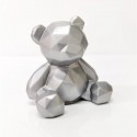 Cake Topper Geo Bear 6.5cm - Silver