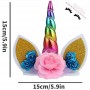 Cake Topper Unicorn Horn/Ears/Flowers 15cm Unbranded,Cooks Plus