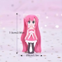 Cake Topper Anime Girl Pink Hair 7.5cm Unbranded,Cooks Plus