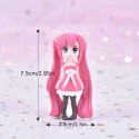 Cake Topper Anime Girl Pink Hair 7.5cm