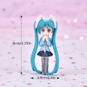 Cake Topper Anime Girl Blue Hair 7.5cm