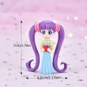 Cake Topper Anime Girl Purple Hair 7.5cm