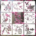 Flower & Bird Stencil Templates 8pc