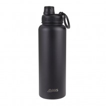 Oasis Insulated Challenger Sports Bottle - 1.1L Black