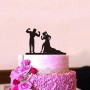 Cake Topper Wedding Couple Weights Blk