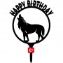 Cake Topper Wolf Happy Bday Blk