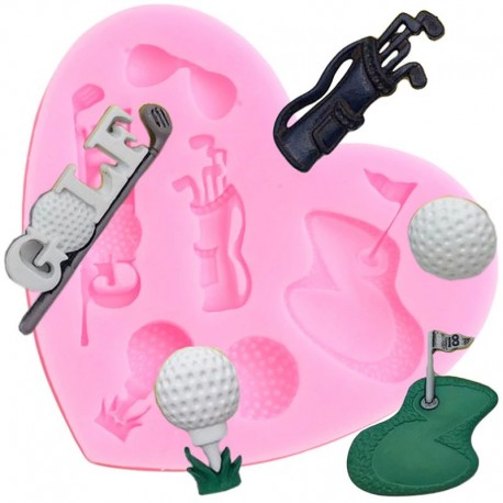 Golf Themed Silicone Mould 6 cavity