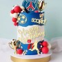 Cake Topper Soccer Score Bday Black