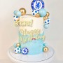 Cake Topper Soccer Score Bday Black